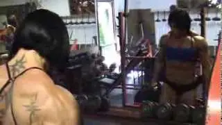 Stand Basic Dumbbell Curl demonstrated by Rene Campbell to booost oxygen