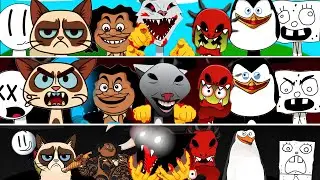 Incredibox Sprunki OC Phase 1 to Phase 3 Laughing Cat, Grumpy Cat, DINO KID, Maui (Moana 2), Rico