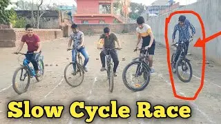 Slow Cycle Race in village