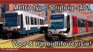 RET Metro type S met 5401 voor & na midlife revisie bij Ambachtsland Rotterdam!!