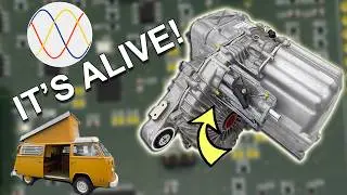 Tesla Motor Spins with Open Inverter Board | Web Interface, Throttle Testing, Motor Spins + Axles!