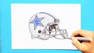 How to draw the Dallas Cowboys Helmet (NFL Team)