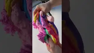 What should I do with these colourful clay chunks? 👀 #shorts #slime #asmr
