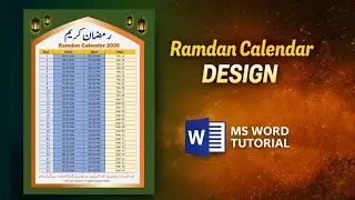Ramadan Calendar 2026 Design in MS Word | Step by Step MS Word Esay Tutorial