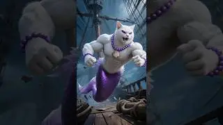 Brave Kitten Helps the Mermaid ❤️ #cat #ai #kitten #story