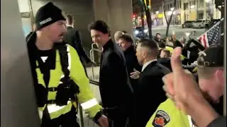 NERVES OF STEEL: Trudeau at ease while confronted by angry protestors in Hamilton