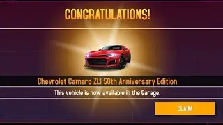 Asphalt 8 Unlocking the Chevrolet Camaro ZL1 Anniversary Edition from 212Th Car