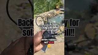 Best backup battery for solar waterfall!! #backyard #diy #howtobuildapond #koipond #viralvideo