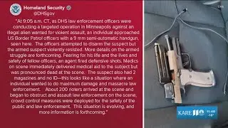 FULL STATEMENT: DHS says ICE agent 'feared for his life' before fatally shooting man in Minneapolis