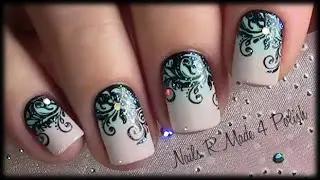 Schnörkel Nageldesign mit Glitzer / Nail Art Design Tutorial