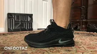 Nike LeBron 15 XV Low Triple Black On Foot