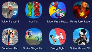 Spider Fighter 3,Iron Suit,Spider Fight Battle,Superhero,Engery Fight,Spider Venom City,Flying Fuser