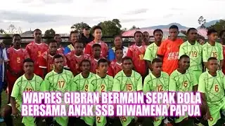 WAPRES GIBRAN BERMAIN SEPAK BOLA BERSAMA ANAK SSB DIWAMENA