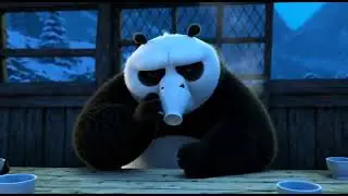 Tea drinking panda