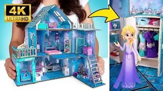 Build a Frozen Mini House for Queen Elsa ❄️  DIY Dollhouse Crafts [4K]