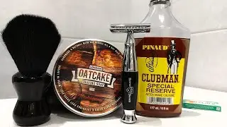 London Oatcake Mahogany Soap, Clubman Pinaud Special Reserve, Edwin Jagger R356, Stando Brack Brush
