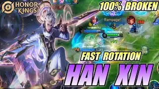 HAN XIN Pro Gameplay Fast Rotation | Technique & Strategy 100% BROKEN - Honor of Kings (HOK)