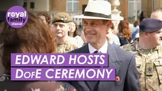 Cheery Prince Edward Celebrates DofE Award Winners at Buckingham Palace