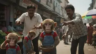 A Poor Monkey Sells Bananas on the Street, Then Works in a Hotel  Emotional Animal Life Story