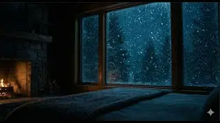 Fall Asleep Fast ❄️ Snowstorm White Noise + Cozy Fireplace (3 HOURS)
