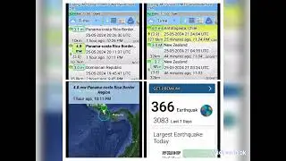 366 Earthquakes Today, 24 hrs Global Watch .No Geomagnetic or Solar Alerts.25/5-2024. Space Weather