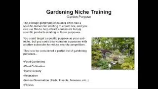 Gardening Niche Training