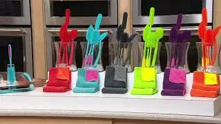 KOCHBLUME 4 Pc Silicone Brush Set with 2 Microfiber Towels on QVC