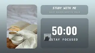 2-Hour Study with Me 📝 50/10 Pomodoro Timer & Relaxing Piano Rain Music