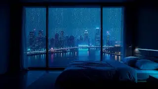 Rain ASMR for Deep Sleep 🎧 Cozy Bedroom With Relaxing City Ambience 1 Hour