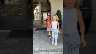 Lani makes her dad slip on banana peel #shorts