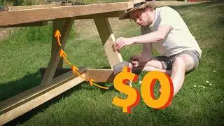 I Built an Outdoor Table completely for FREE - Here is How!