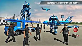 Police Robot Car Transporter | US police car transport Games | US Police Transport | LR Gameplay