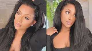 👀 Instant BADDIE! Super natural Wig Install Kinky Straight Wig Ft UNice Hair