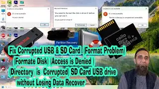 Fix Corrupted USB Format Problem Access is Denied Directory is Corrupted SD Card USB drive Urdu