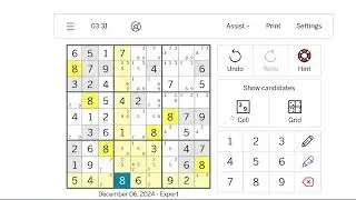 Expert Sudoku Los Angeles Times December 6, 2024
