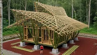 Unbelievable, A young girl with skillful hands was able to build a bamboo house in just one month.