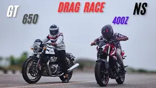 2026 BAJAJ PULSAR NS 400Z UG..VS..ROYAL ENFIELD GT-650!! DRAG RACE 🏁 GT-650) KO BHI PANI PILA DIYA😱