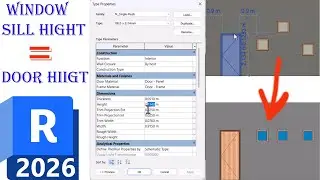 adjust window sill hight according to door hight | Revit 2026