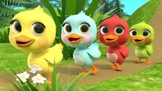 Five Little Ducks 🦆 Kids Animals Number Songs and Nursery Rhymes | 10 Minutes version