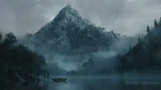 Rainy Mountain Lake Ambience – Heavy Rain & Distant Winds for Deep Sleep, Study & Relaxation