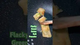 Flaky Green Onions Roll #pancake #ham #egg #yummy #breakfast #food #shortvideo #viral #shorts