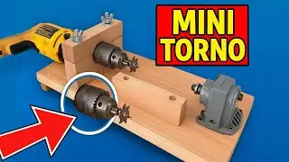 MINI TORNO CASERO con un TALADRO 🔥 Invento Incre&iacute;ble que Tienes que Ver