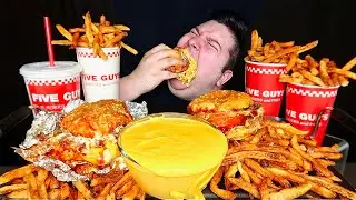 FIVE GUYS with CHEESE SAUCE • Mukbang & Recipe
