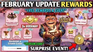 🚨🌸FEBRUARY SEASON UPDATES & FREE REWARDS Revealed in Clash Of Clans - New Surprise ? Event Details!✅