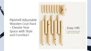 Pipishell Adjustable Wooden Coat Rack &ndash; Elevate Your Space with Style and Function!
