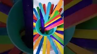 Dropping colors Popsicles sticks Asmr #satisfying #asmr #colors #sticks #shorts