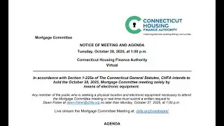 CHFA Mortgage Committee Meeting October 2025