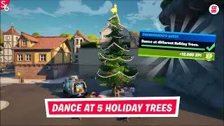 Dance at Different Holiday Trees! - All 6 Holiday Trees Locations! | Fortnite Battle Royale Season 5