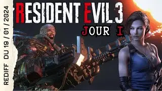 On se fait attaquer par le Pyrobarbare - Resident Evil 3 - Jour 1 - Rediff du 19/01/24