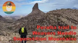 Superstition Mountains, Hiking Peralta Trail to Weavers Needle/Godzilla Head Rock. Great Adventure!